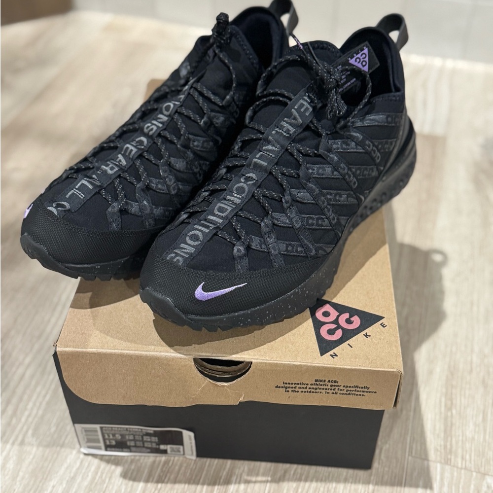 Nike ACG Black and Purple Trail Shoes
